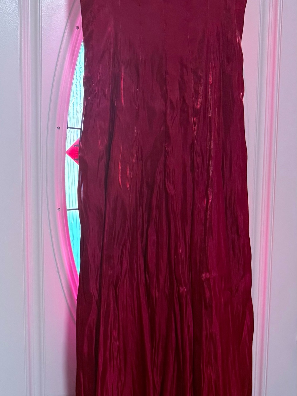 Women’s Crinkle Maxi Skirt in Berry